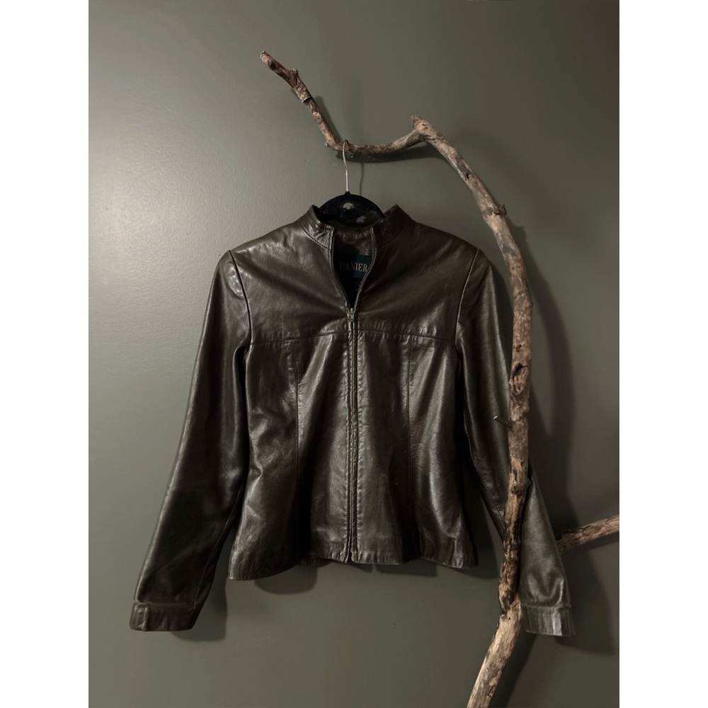 Vintage Danier Olive Green Leather Jacket
